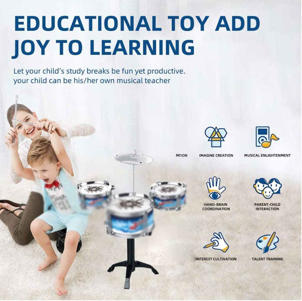 Unique Tambour chaman Tambour Adulte, Kit De Batterie Jazz Pour Enfants, 3 Tambours, Cymbales, 2 Baguettes Tambour éthéré Pour Les Mélomanes Tongue Drum Handpan Drum belle voix