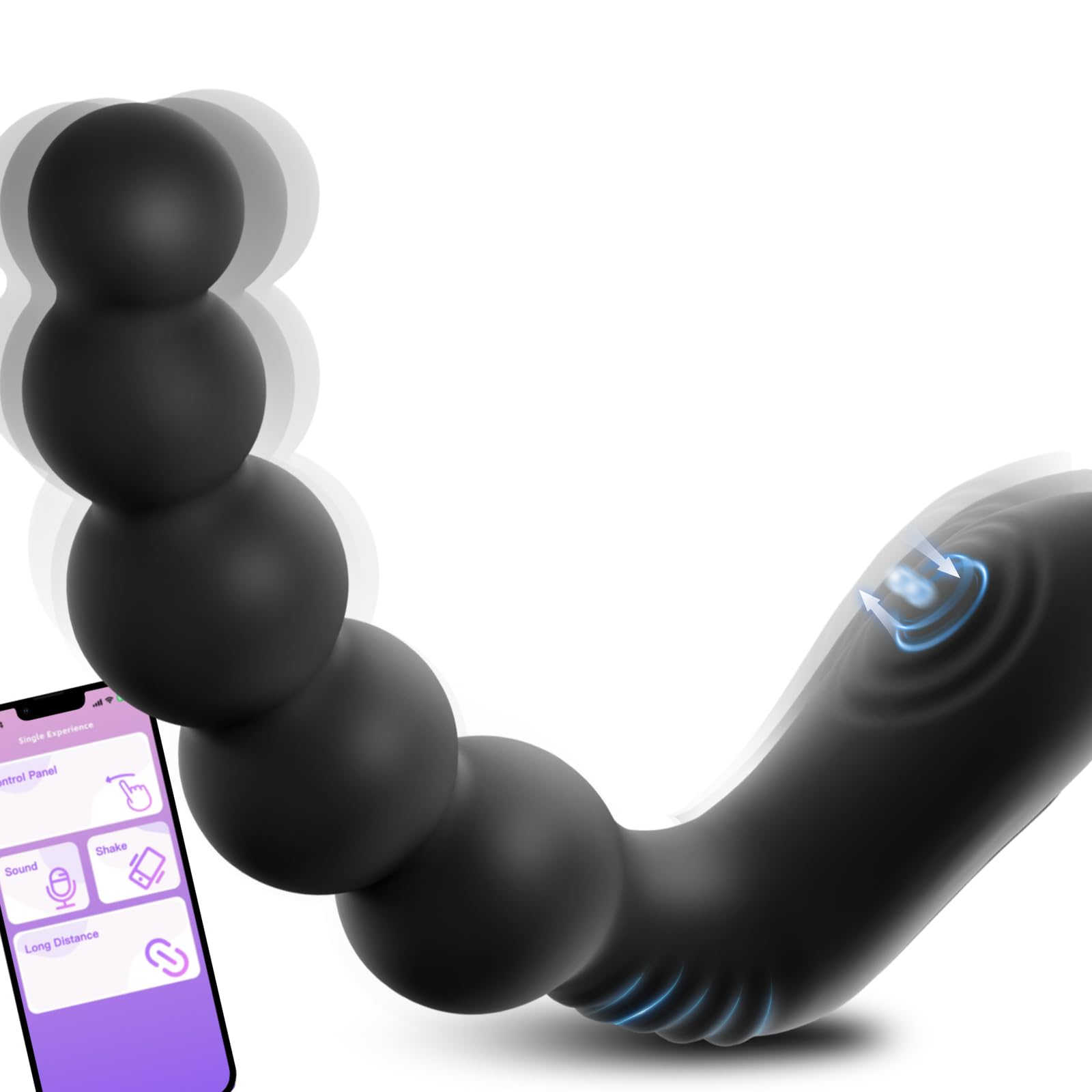 Anal Sex Toy Prostate Massager-Dual-Ended Vibrator with Adjustable Bendable