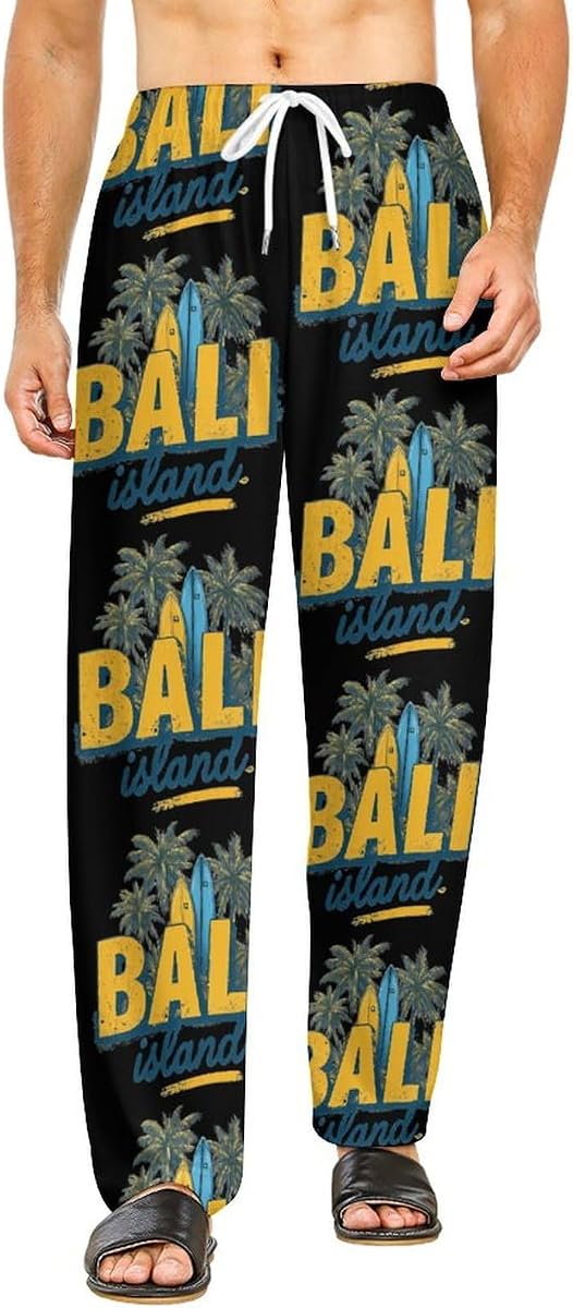 Bali Island Men's Pajamas Long Pants Sleepwear Lounge | polyester,bottom,women