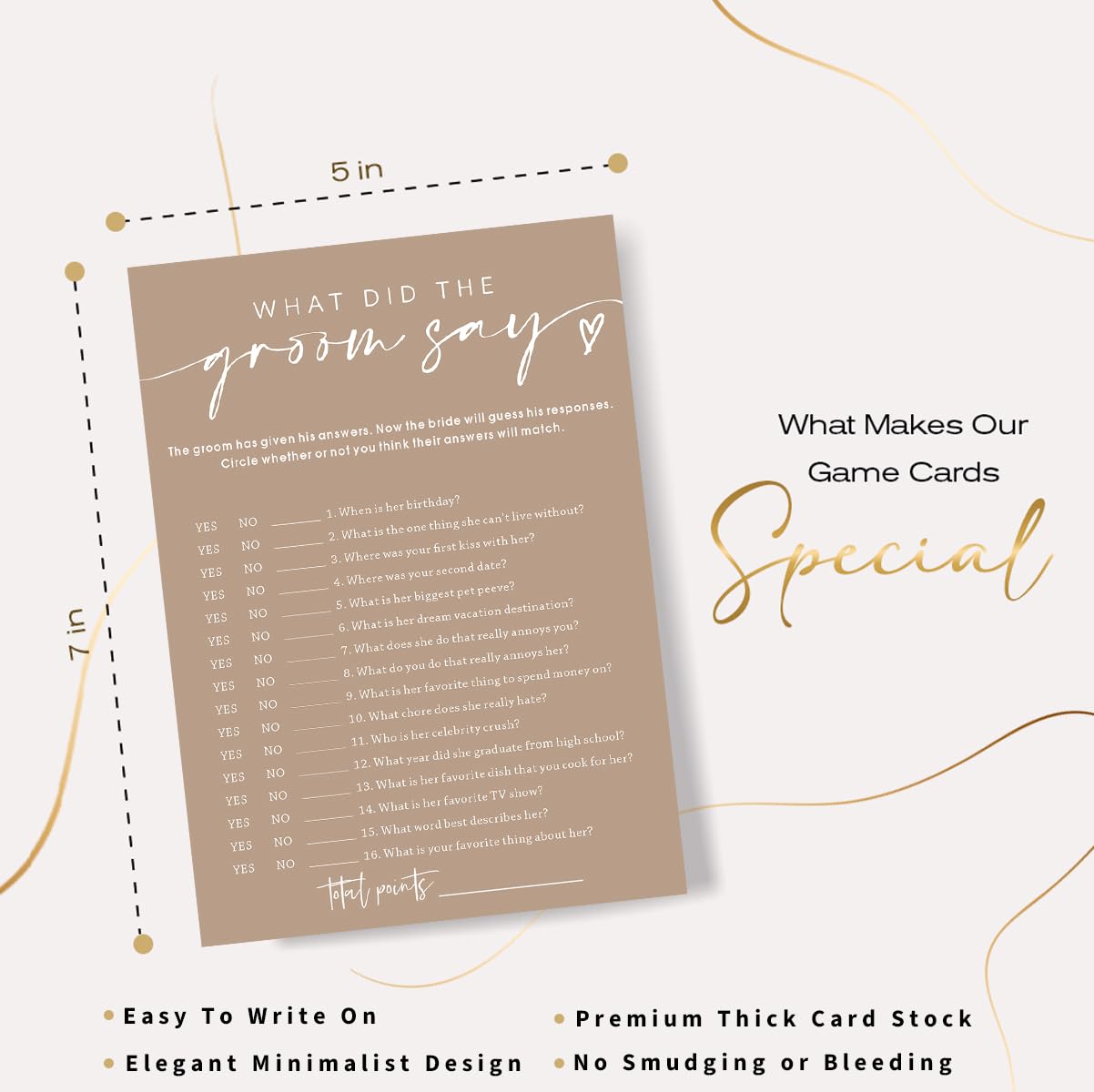 Tarjetas de juegos de despedida de soltera, What Did The Groom Say, juegos de despedida de soltera para 25 invitados, fiesta de compromiso, juegos de boda para invitados, suministros minimalistas de