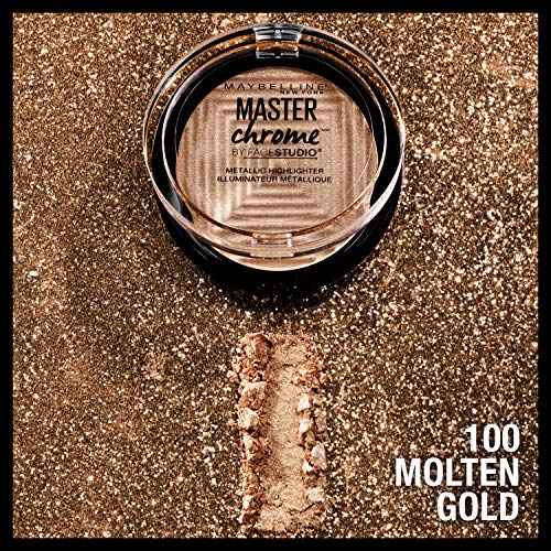 Maybelline Master Chrome Metallic Highlighter Powder, Molten Gold, 1 Count #TOP2