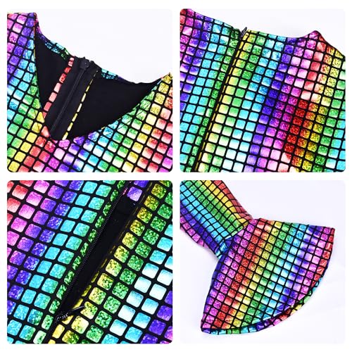 Disfraz disco 70s para niñas con accesorios miniatura 4