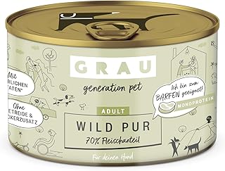 GRAU The Original - Wet Food for Dogs - Wild Pure, Pack of 6 (6 x 200 g), Grain-Free, for Adult Dogs product image