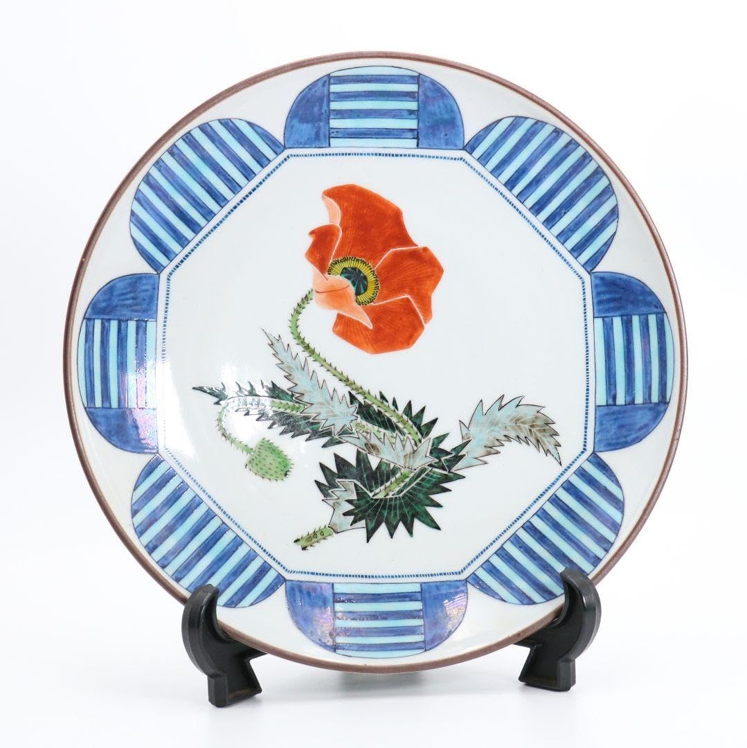梶本太衛作 色絵芥子の図 飾皿 大皿 共箱　V188　1F14 Amazon.co.jp: 梶本太衛作 色絵芥子の図 飾皿 大皿 V188 1F14