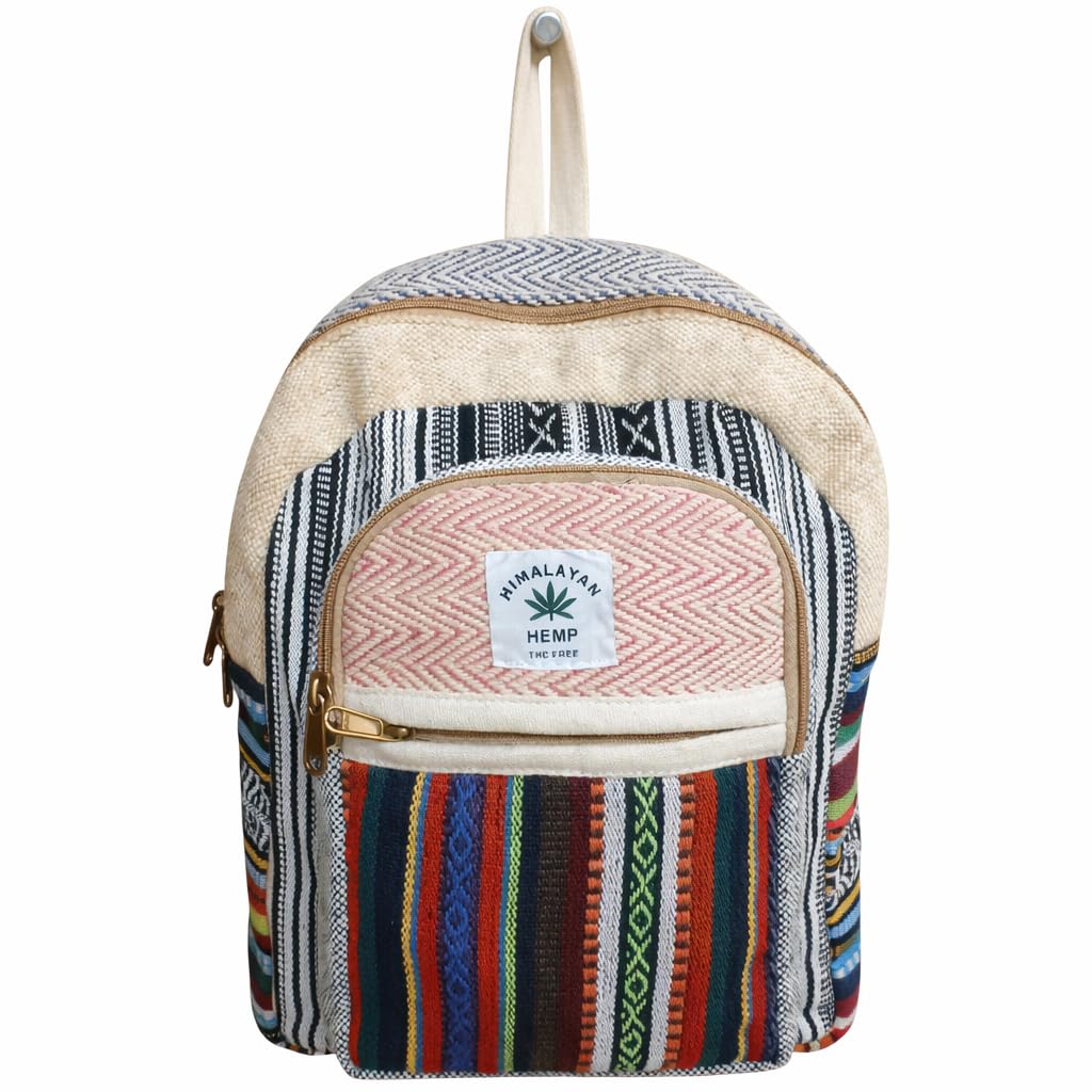 Natural Hemp Compact Backpack for Men & Women | Lightweight Eco-Friendly Small Backpack | Casual, College, Travel & Daily Use-image-8