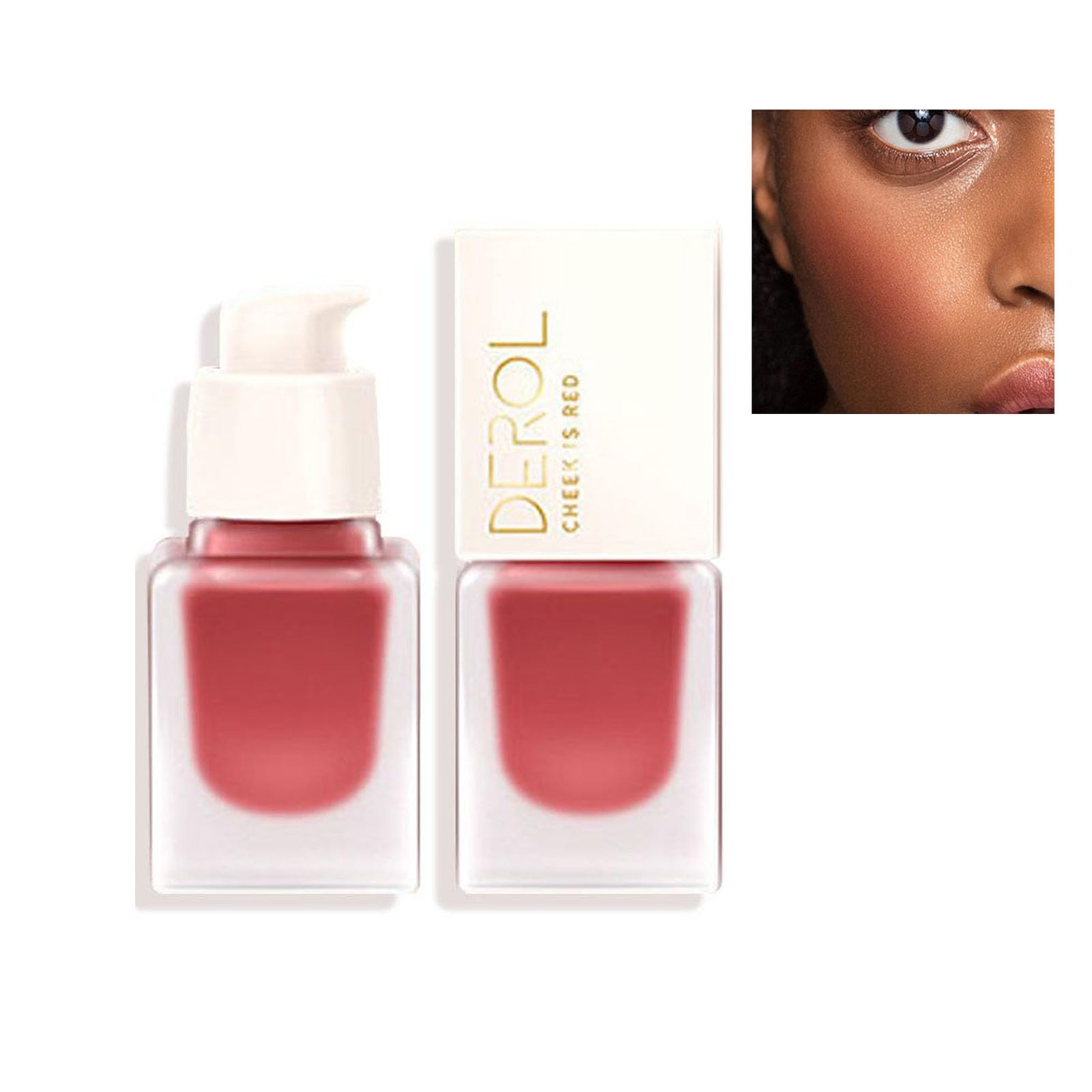 DEROLLiquid Blush Mousse Cream Blushes For Cheeks Face Palette Bronzer Highlighter Shape Contour Stick Moisturizing Matte Finish Long-wearing Waterproof Women (Love Me 06#), Pack Of 1, 19 ml