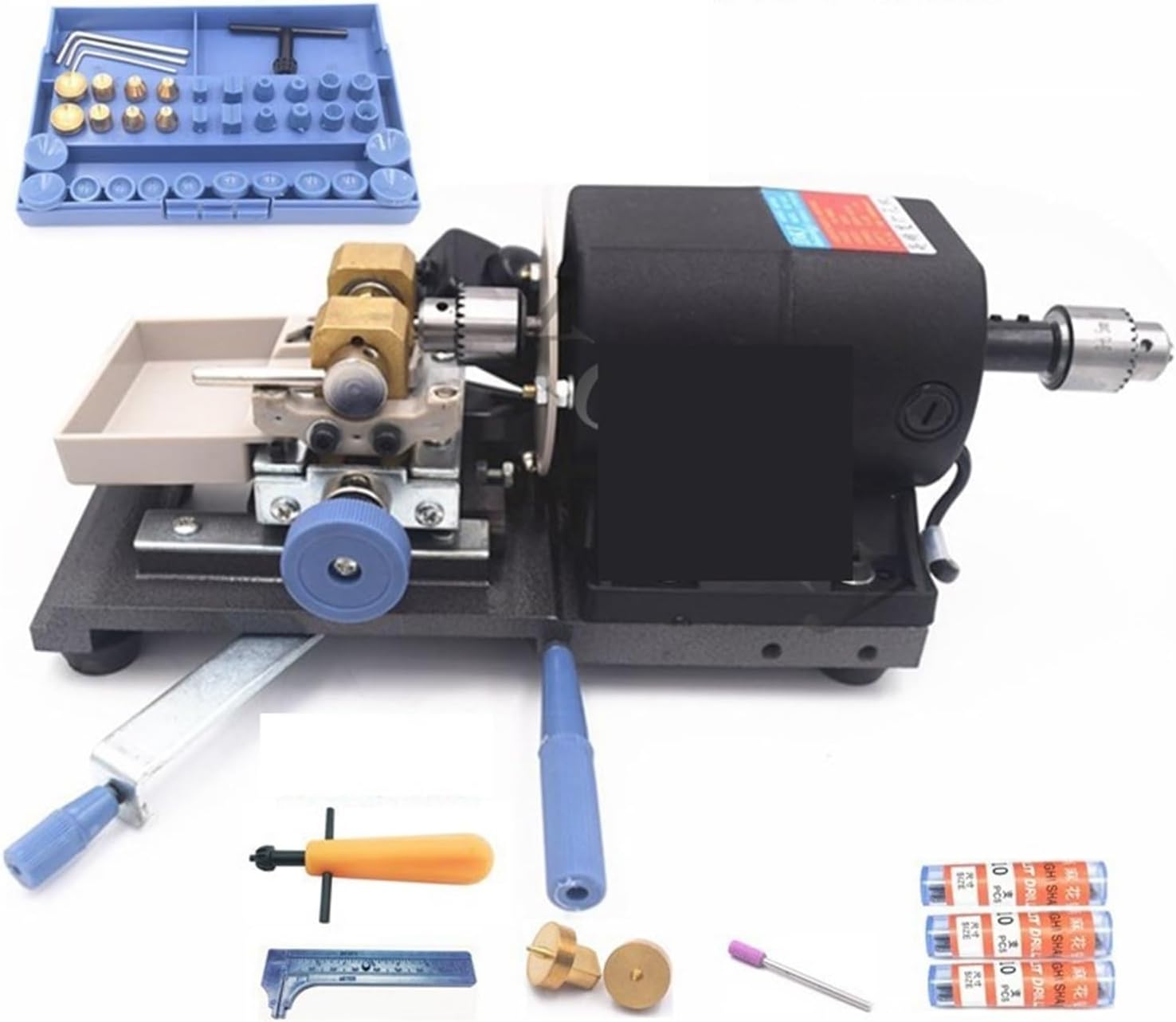 Bench Buffer Polisher, Pearl Drilling Machine, Beading Holing Machine, Jewelry Making Equipments, Jade Hole Punch Drilling Machine for Jewelry, Wood, Amber, Silver Polishing(SETC)