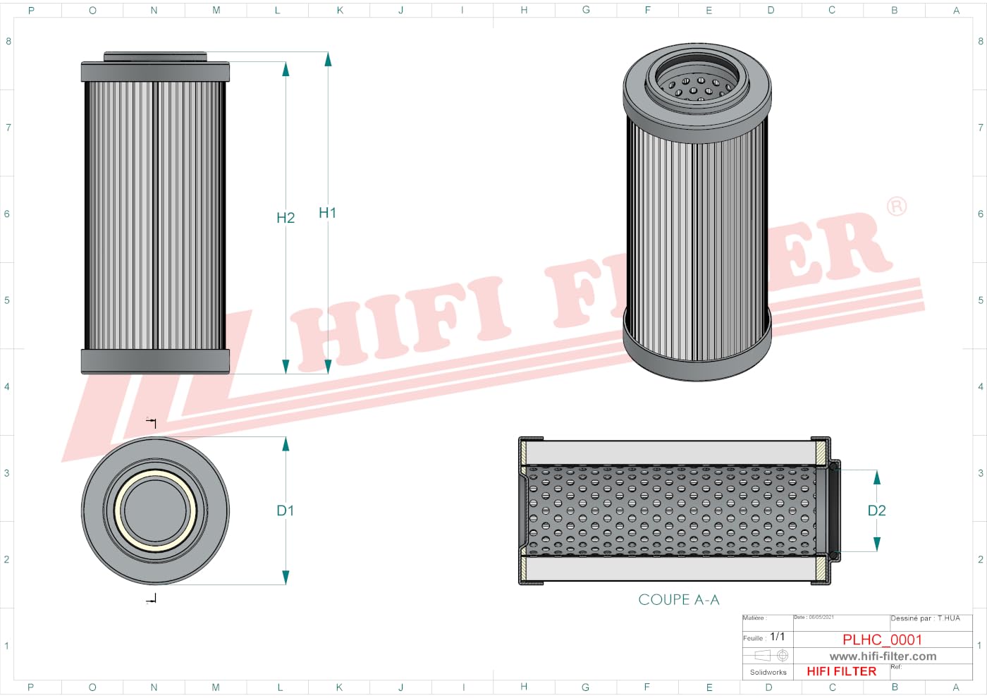HIFI FILTER Hydraulikfilter SH 75004 V kompatibel mit HY 13025-V, HY13025-V/0060D010ON, 0060D010BN/HC/-V