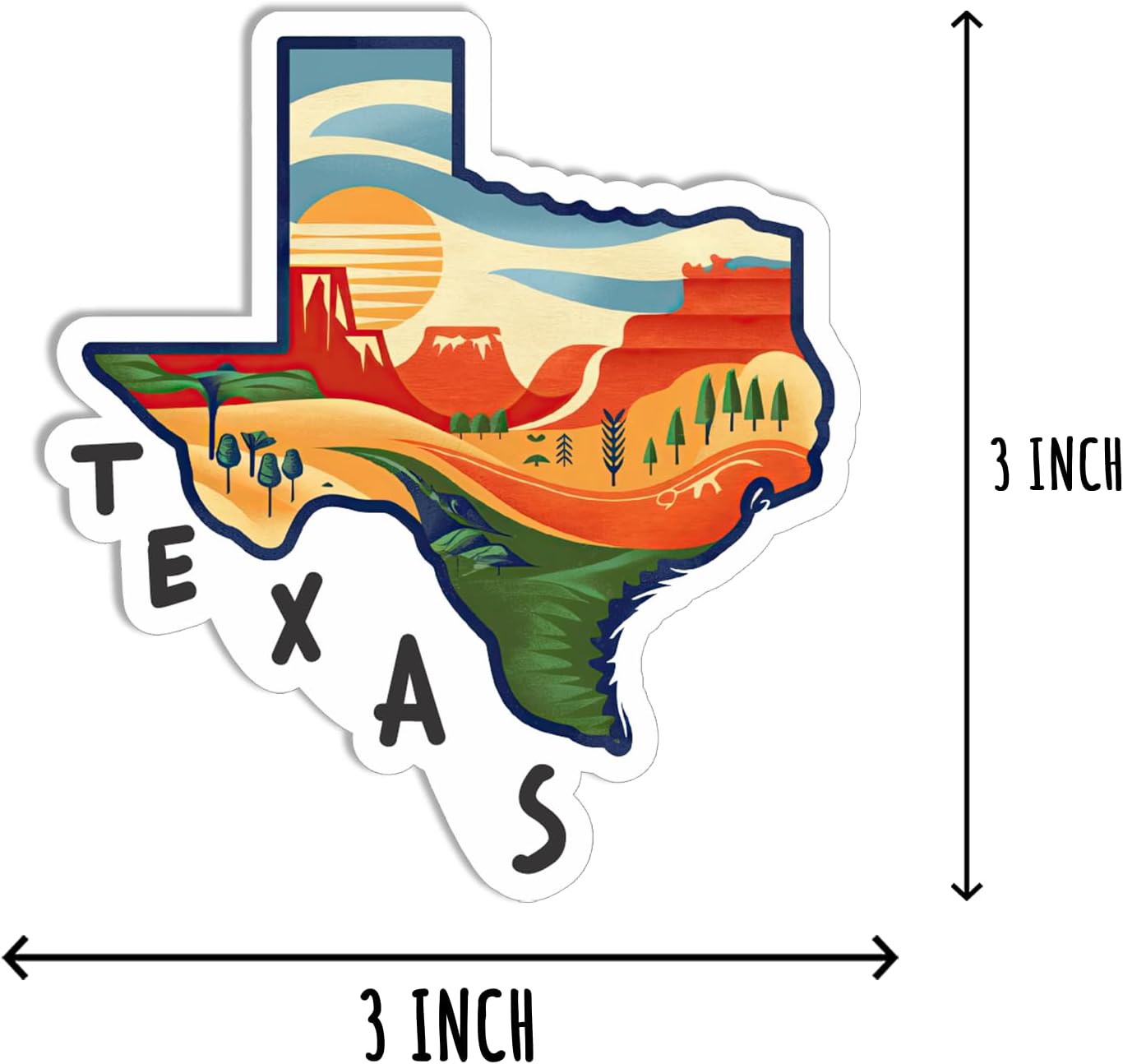 3Pcs Texas State Sticker - Texas Map - Texas Lover - Sticker for Water Bottle - Luggage - Laptop - Mug. - Image 2
