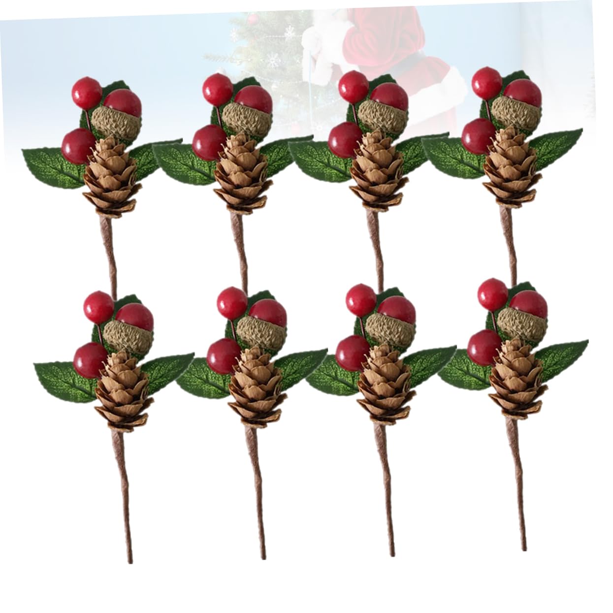 Zerodeko Piezas Ramo de simulación Casamento decoração Wedding Decoration Guirnalda de Frutos Rojos Baya de Pino de Navidad decoración Ornamento árbol de Navidad Decorar Acebo piñas