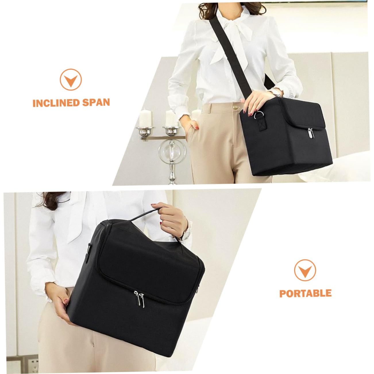 BESTYASH Borsa Porta Trucchi Strati Custodia Per Cosmetici Tracolla e Manico Rinforzato Resistent Acqua Usura Grande Capacità Per Riporre Prodotti Per Trucco e Oggetti Personali