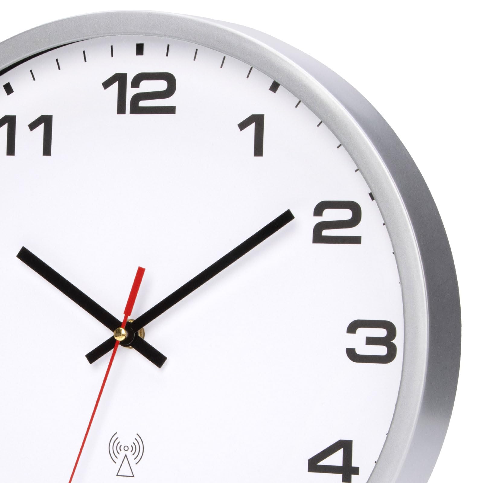 NESIFEE Horloge murale radio-pilotée - 25 cm - Noir - À quartz NESIFEE Horloge murale radio-pilotée - 25 cm - Noir - À quartz