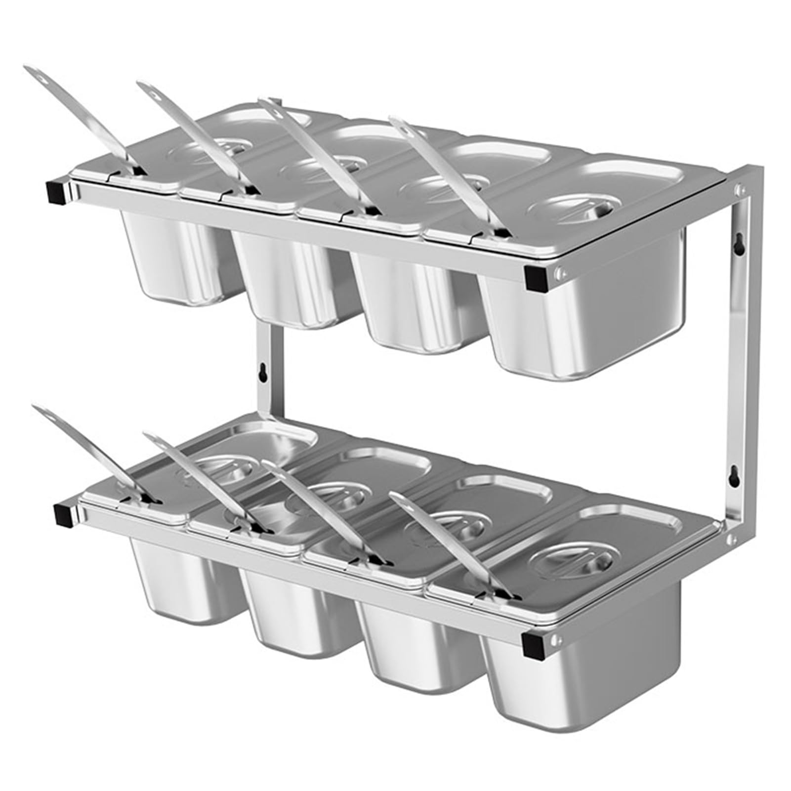 Set portaspezie da parete in acciaio inox, facile accesso a condimenti, erbe e spezie, soluzione salvaspazio per chef domestici