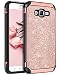 Galaxy On5 Case,Samsung Galaxy On5 Case,BENTOBEN 2 in 1 Leather Glitter Bling Hybrid Slim Hard Cover Sparkly Shiny Chrome Shockproof Fully Protective Case for Samsung Galaxy On5/G550,Rose Gold