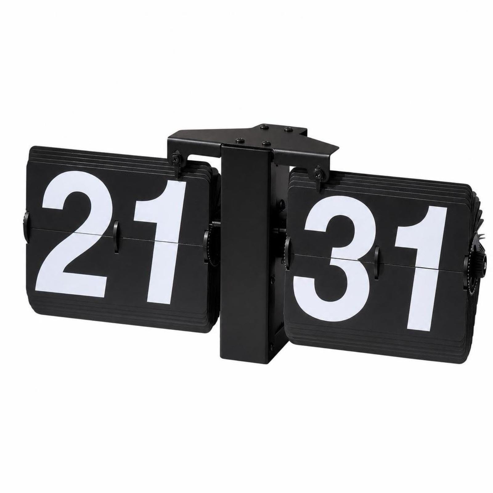 Table Flippage Timepiece Clock Large Number Retro Flip Clock Mechanical for Home Office, Bookshelf, Living Room Matte Black 24h-image-42