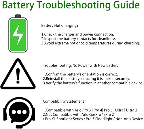 Miniatura 5 de Paquete de 2 baterías de repuesto para cámara de seguridad inalámbrica Arlo Pro 4 / Pro 3 / Pro 5/5S 2K / Arlo Ultra/Ultra 2 VMA5400 3.85V A-4a