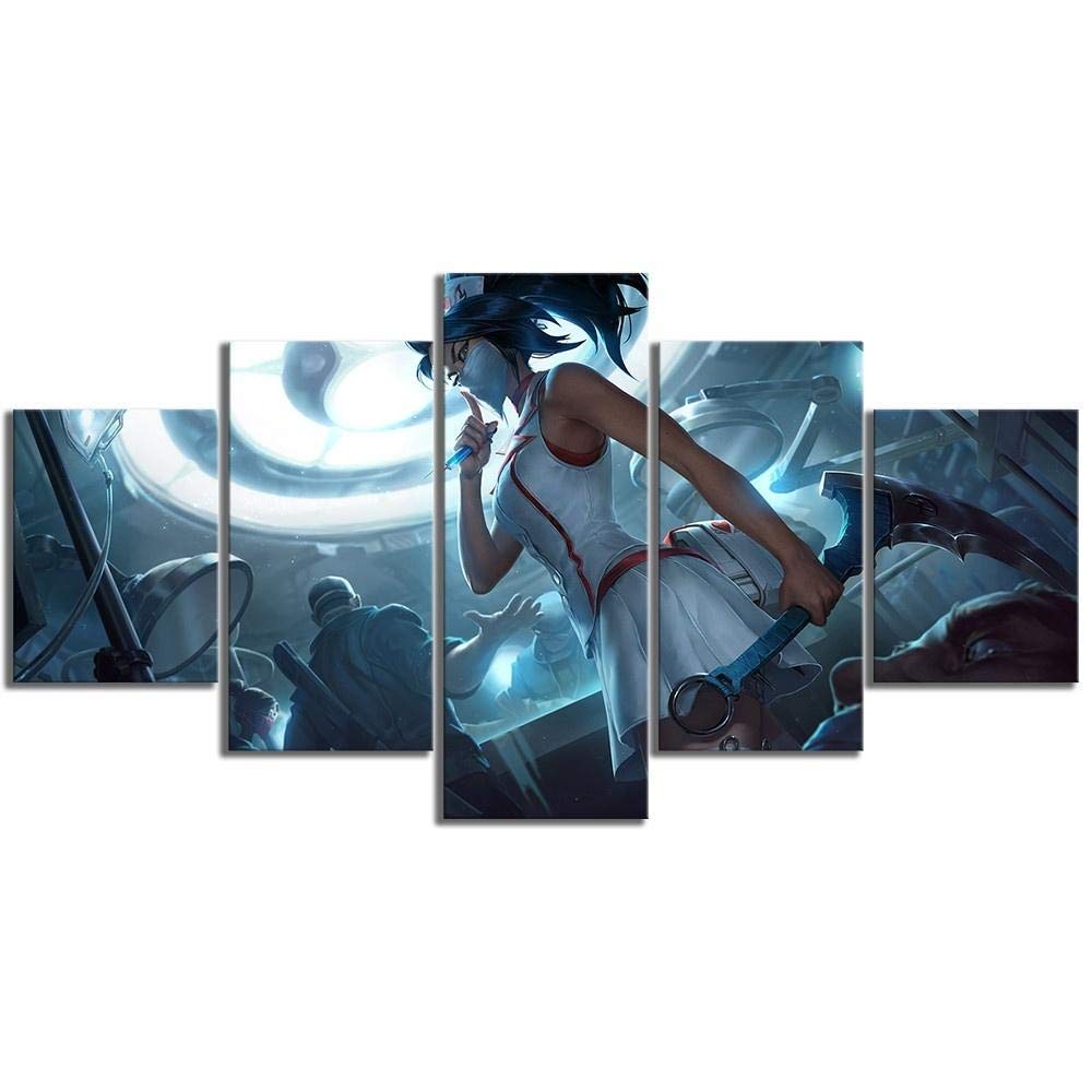 Buy BAOJIAN 5 Canvas Painting 5 Piece Wall Paintings game roles Akali