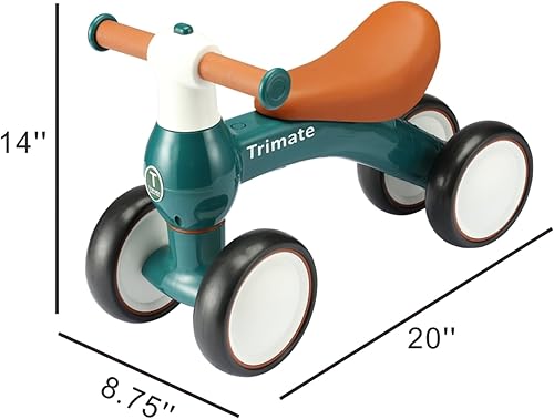 Miniatura 2 de Trimate Bicicleta de equilibrio Baby Walker, rojo vino, juguete perfecto para niños de 1 año, con 4 ruedas, ideal para niños y niñas (12-24 meses)