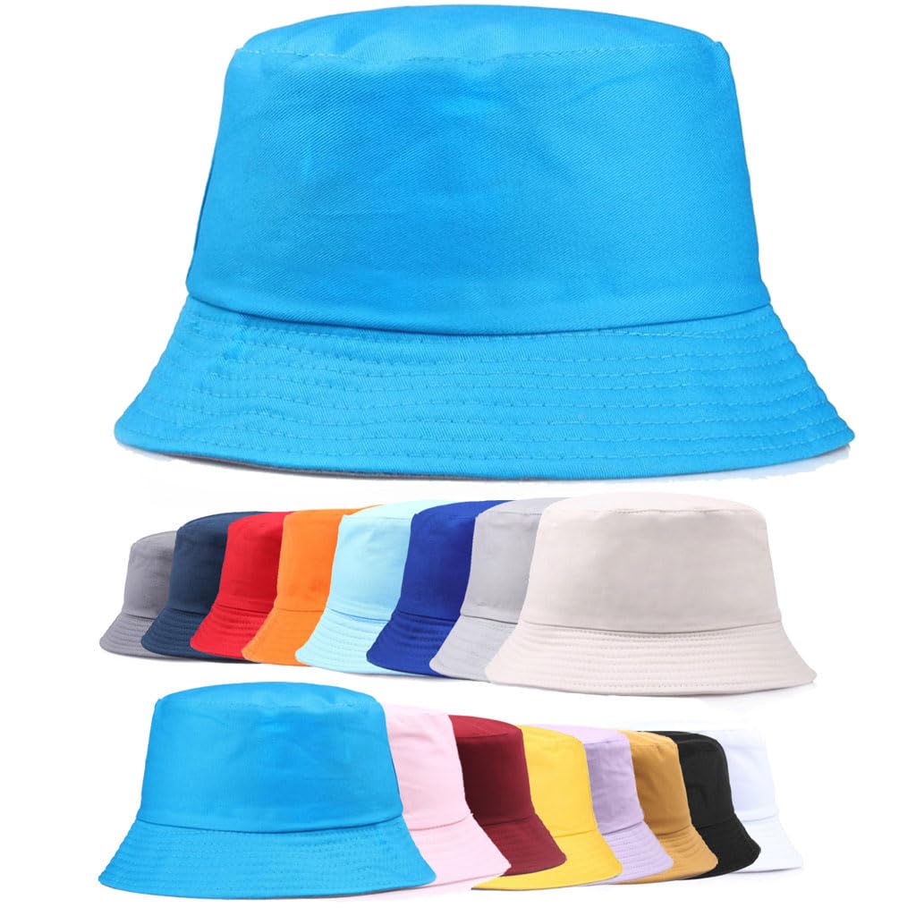 Van Der Linn Adults Cotton Bucket Hat Fishing Fisher Beach Festival Sun Creative (Teal)