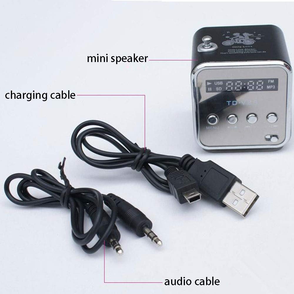 Digitales FM-Radio, Baceyong Mini tragbarer drahtloser Lautsprecher MP3-Musik-Player zum Angeln Reisen Camping Radfahren, mit USB-Anschluss/TF-Steckplatz / 3,5-mm-Schnittstelle