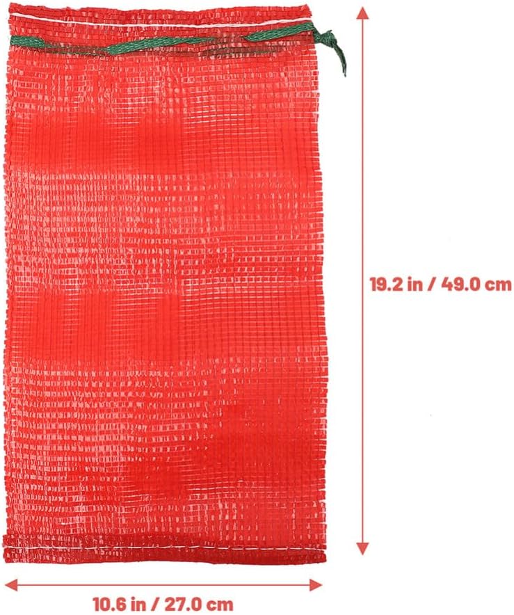 Kichvoe 50pcs Reusable Mesh Vegetable Storage Bags Breathable Drawstring Net Bags for Fruits Onions Potatoes and Seafood Tear Resistant Design