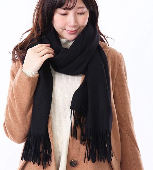 新品　deres ストール F 黒 毛70% カシミヤ30% 新品deres ストール F 黒 毛70% カシミヤ30%