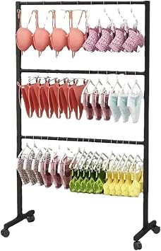 Garment Rack - Underwear Display Rack,Bra Rack with Wheels, Clothing Store, Retail Shelving, Commercial Free Standing Hanger for Bikini, Swimwear, LingerieL80xH135CM/31.5x53in