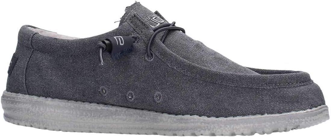 HEYDUDE Men's Wally Canvas Oceano Size 8 | Men’s Shoes | Men's Lace Up Loafers | Comfortable & Light-Weight - Image 6