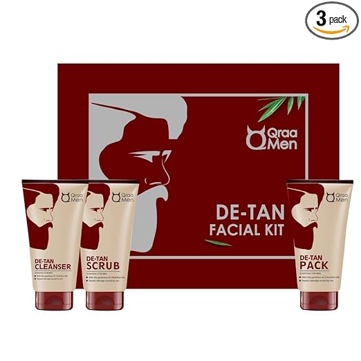 Qraa Men De-Tan Kit For Instant Tan Removal For Men (Pack of 3), 320g at Rs. 299