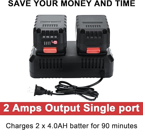 Miniatura 6 de Base de carga rápida de doble puerto de 21 V, cargador rápido dual compatible con batería de iones de litio de 21 V (batería no incluida)