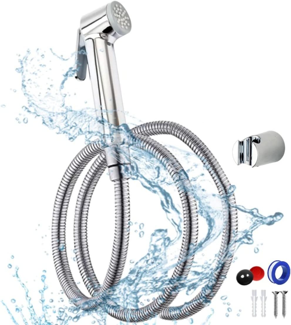 โ Shattaf Set Bidet Sprayer for Toilet - ุดุทุงู ุชูุงููุช Handheld Shower Sprayer with Premium Stainless Steel Hose for Bathroom Washroom โ 3 Mode Adjustable Water Pressure with Flow Regulators