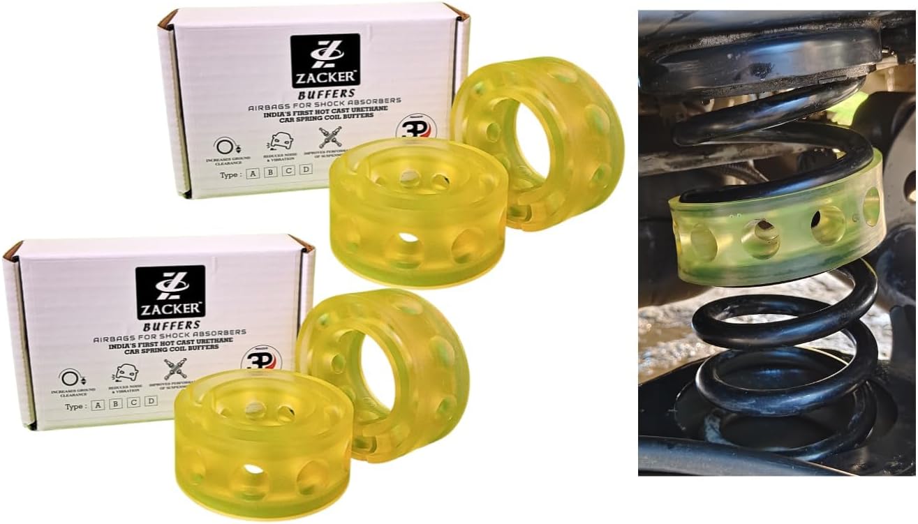 Zacker Core Coil Spring Buffer for Maruti Suzuki Grand Vitara (2007-2015) (Front & Rear, 4 Pcs) - Thermoset PU Suspension Buffer for Enhanced Ride Comfort, Ground Clearance & Stability