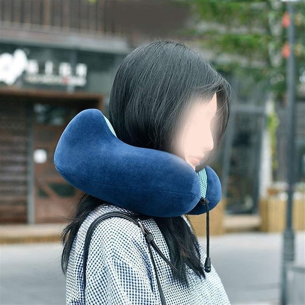 Travel Pillow Memory Foam Pillow, Neck Pillow for Airplane, Neck & Head Support Pillow for Airplane/Car/Office/Home, Travel Pillows Kit with Storage Bag (Color : B)
