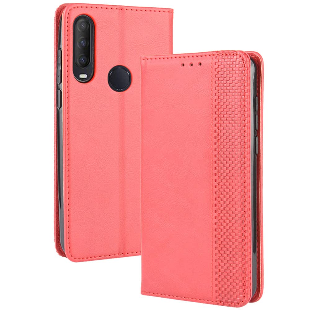 Ranyi for Jitterbug Smart3 / Lively Smart Case, Magnetic Flip Wallet Case with Credit Card Holder Slots Kickstand Flip Folio Leather Magnetic Wallet Protection Case for Jitterbug Smart3 -red