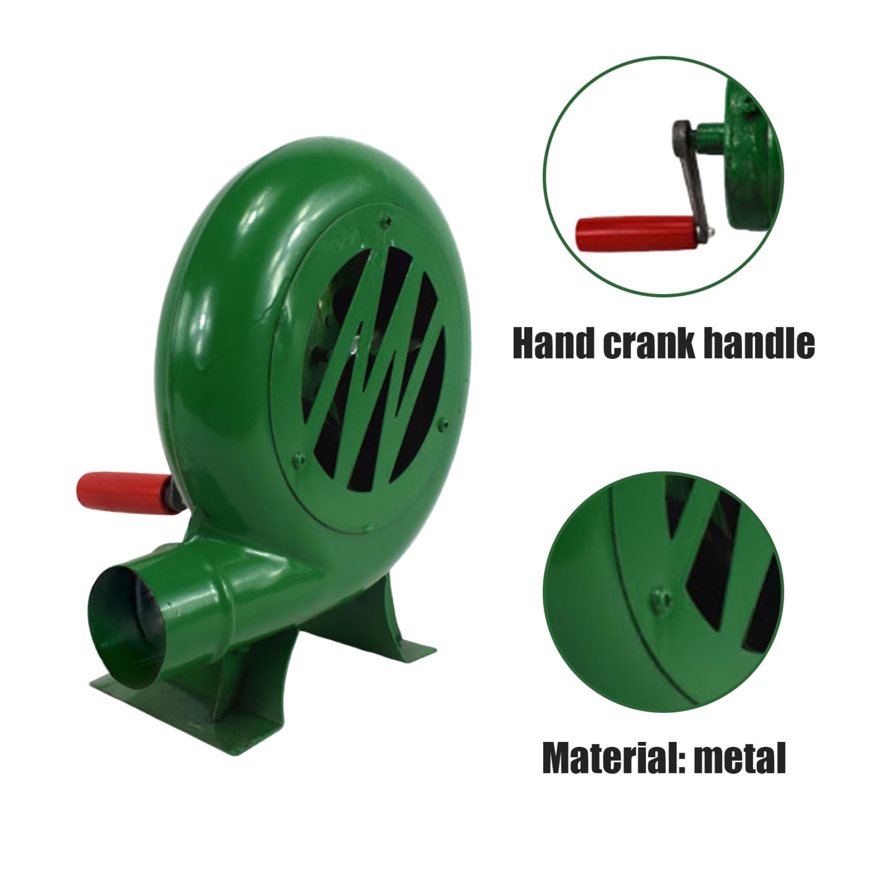 Mini soffiatore per forgia da fabbro da 200 W per barbecue con ingranaggio in ferro condotto portatile per picnic in campeggio