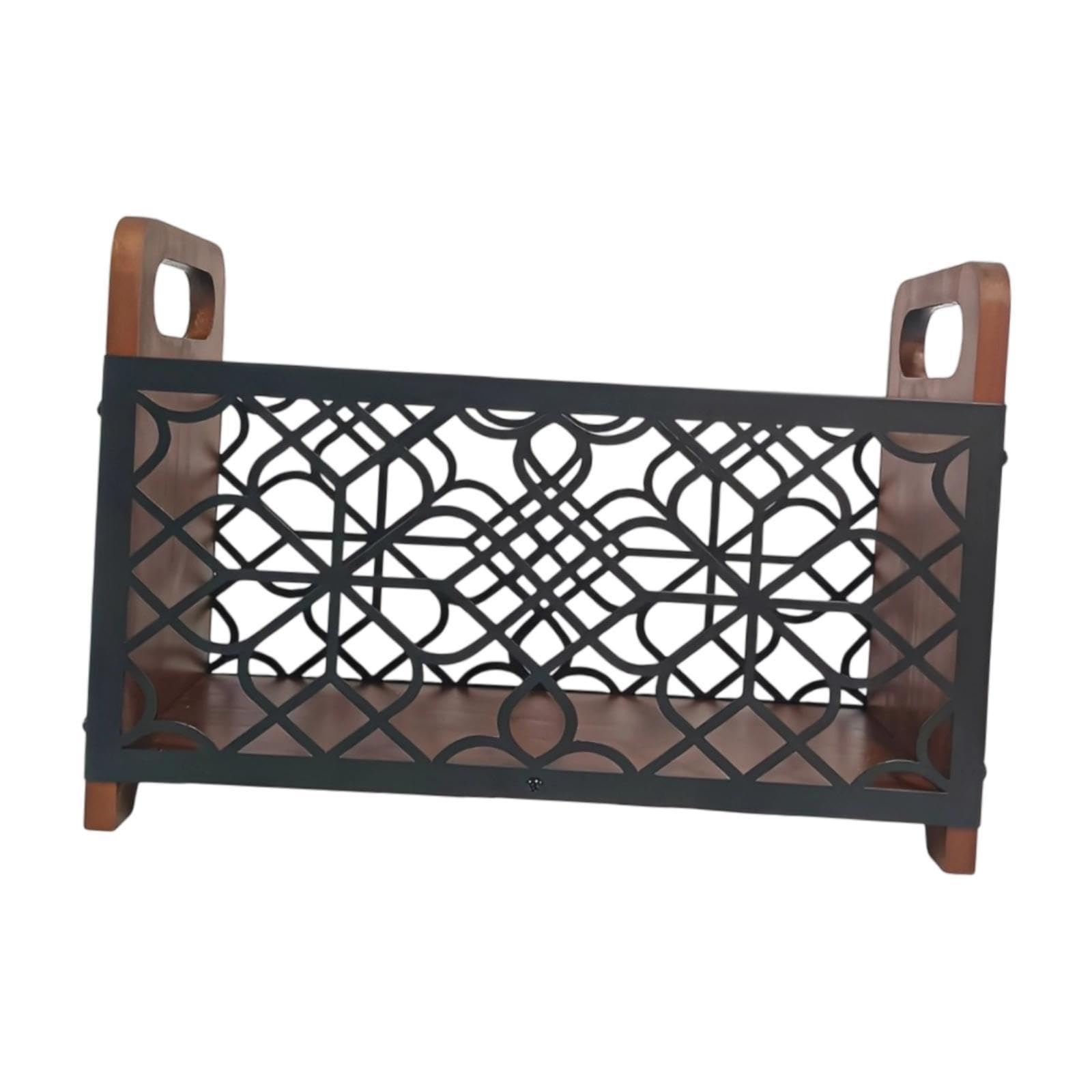 Wood Magazine Rack Farmhouse Rustic Mail Organizer for Mails Books Envelopes Geometry-image-5