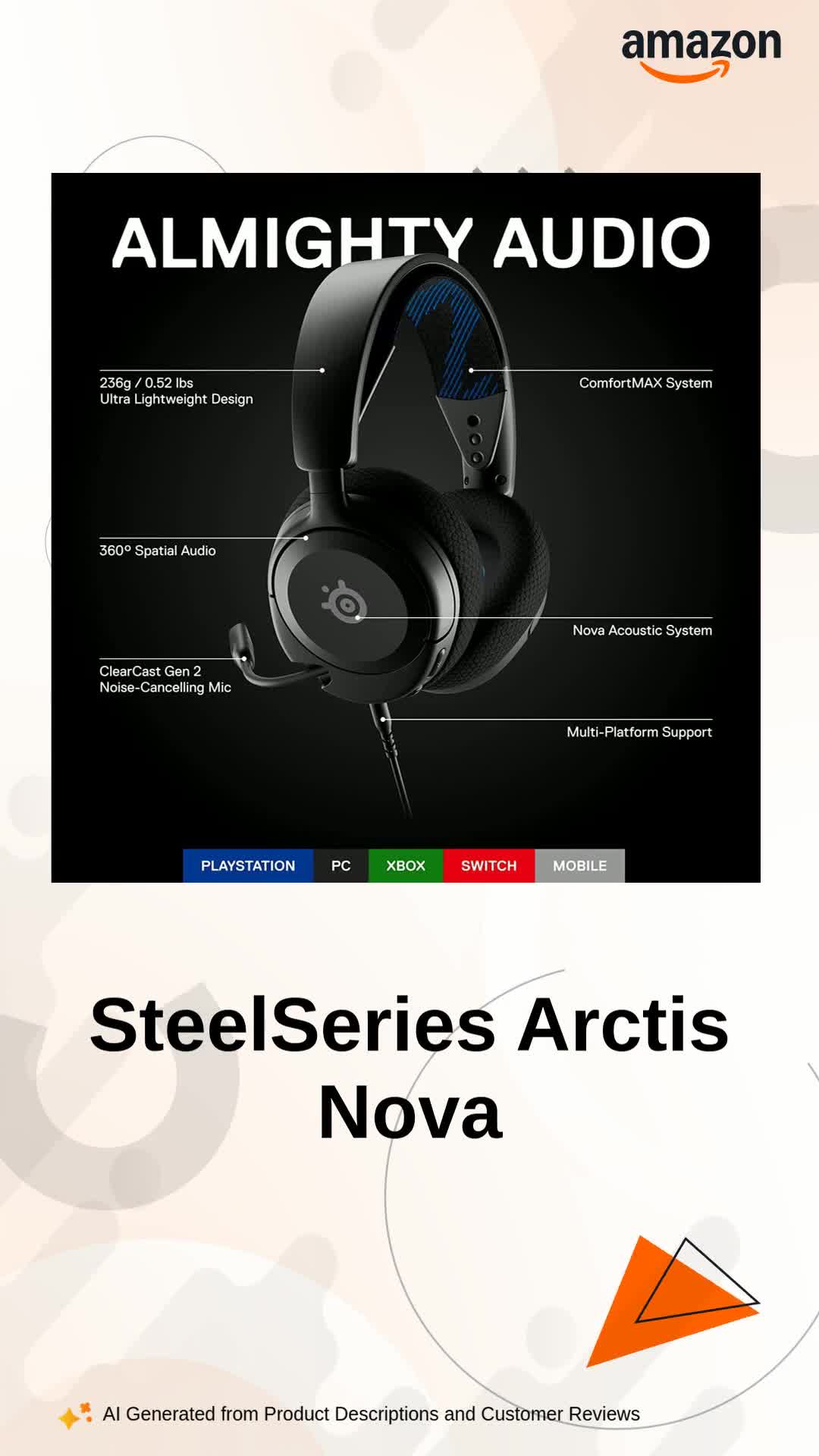 SteelSeries New Arctis Nova 1P Wired Gaming On Ear Headset