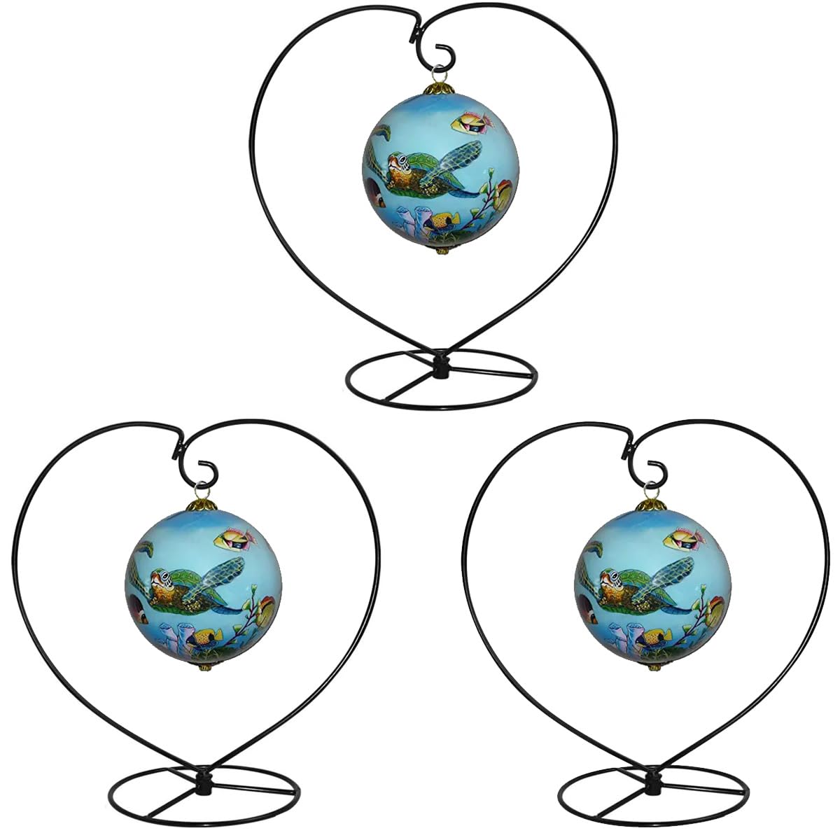 Ornament Display Stand, Heart-shaped Hanging Stand Rack Holder for Glass Globe Air Plant Terrarium, Witch Ball,Iron Hanging Hook for Home Wedding Decoration Christmas,Party Decor, Art Craft Fair -3PCS