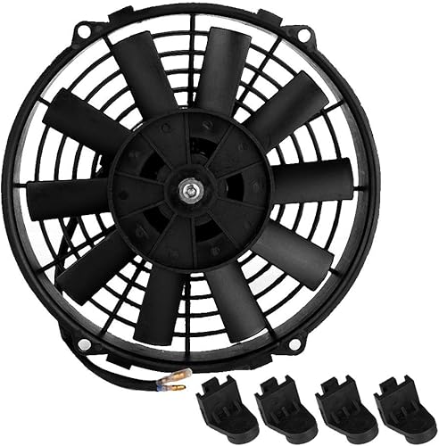 Aramox Ventilador de refrigeración para coche, 12 V, 24 V, 80 W, 9 pulgadas, universal, curvado, aire acondicionado, condensador, ventilador de