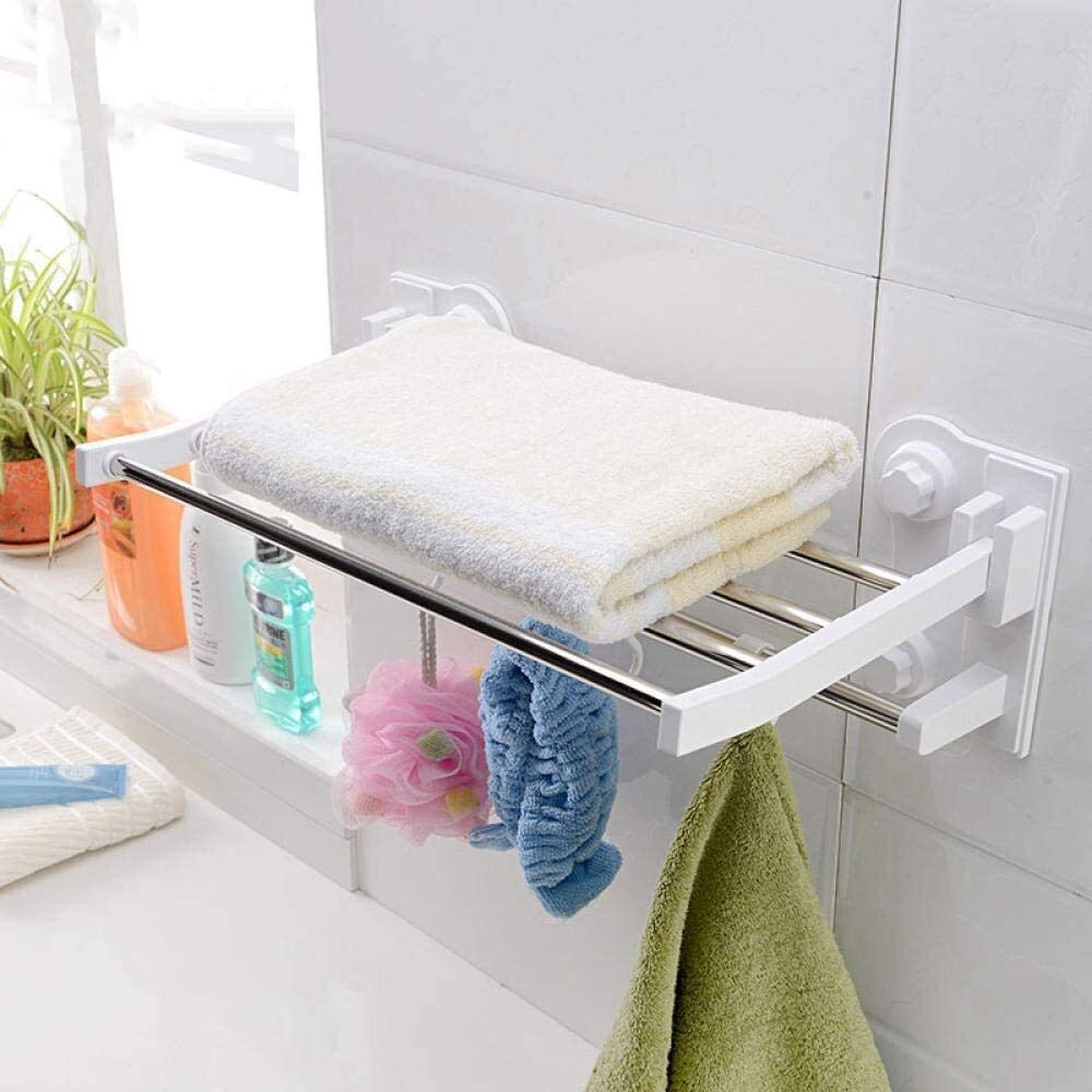 Porte-serviettes sans perçage pour ranger votre salle de bain sans abîmer le mur