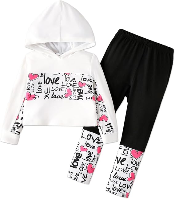 PATPAT Toddler Girl Clothes Set Valentines Day Outfit for
