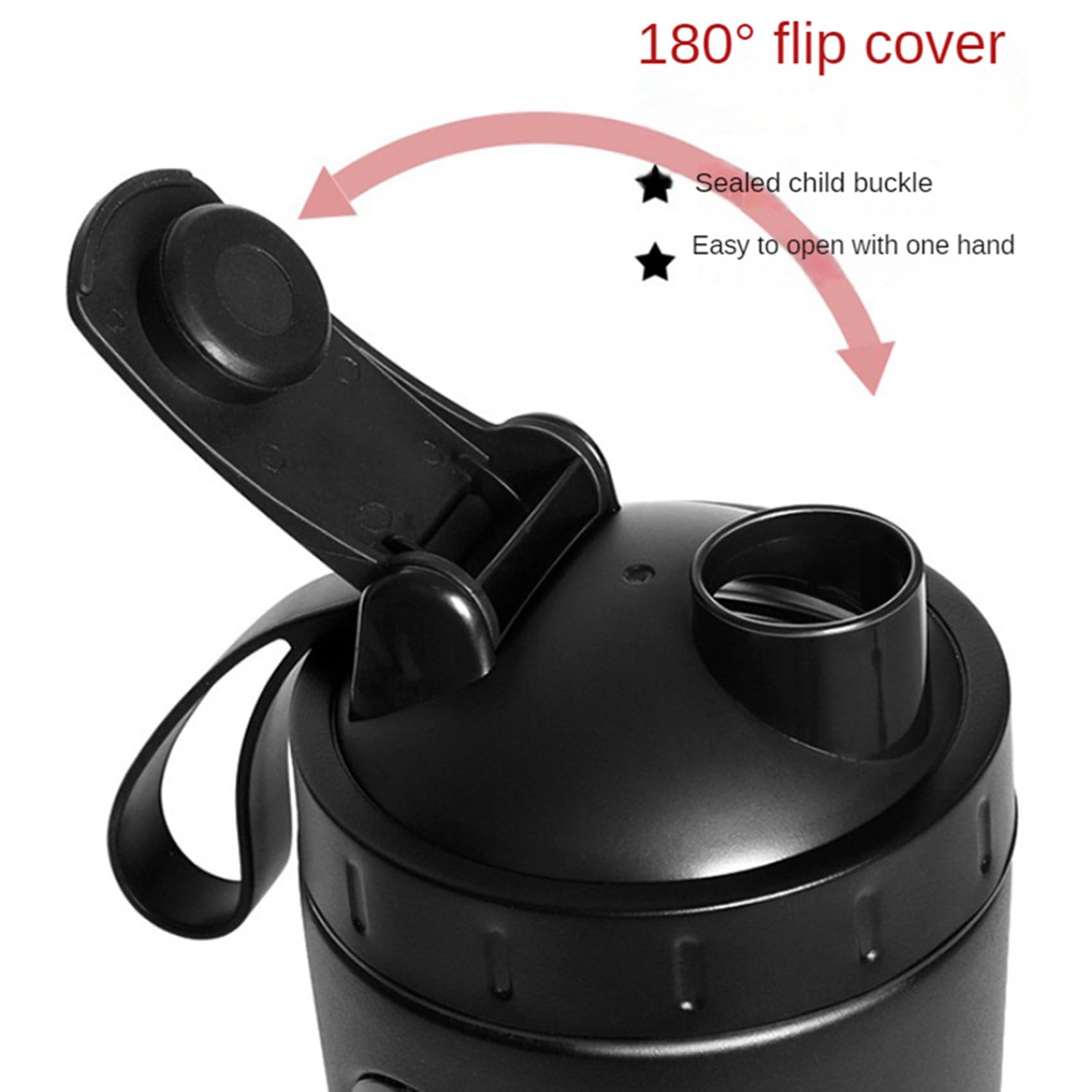 Lot de 2 bouteilles shaker pour mélanges de protéines, shaker de protéines en acier inoxydable, ne reste pas froid/chaud, gobelet shaker en métal avec fenêtre de visualisation, B