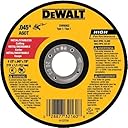 DEWALT 4 1/2 Cut Off Wheel, Angle Grinder Cutting Disc, 5 Pack, Aluminum Oxide Abrasive Chop with 7/8 Arbor for Metal Cutting, Grinding Wheels 4 1/2 in x .045 in (DW8062B5)