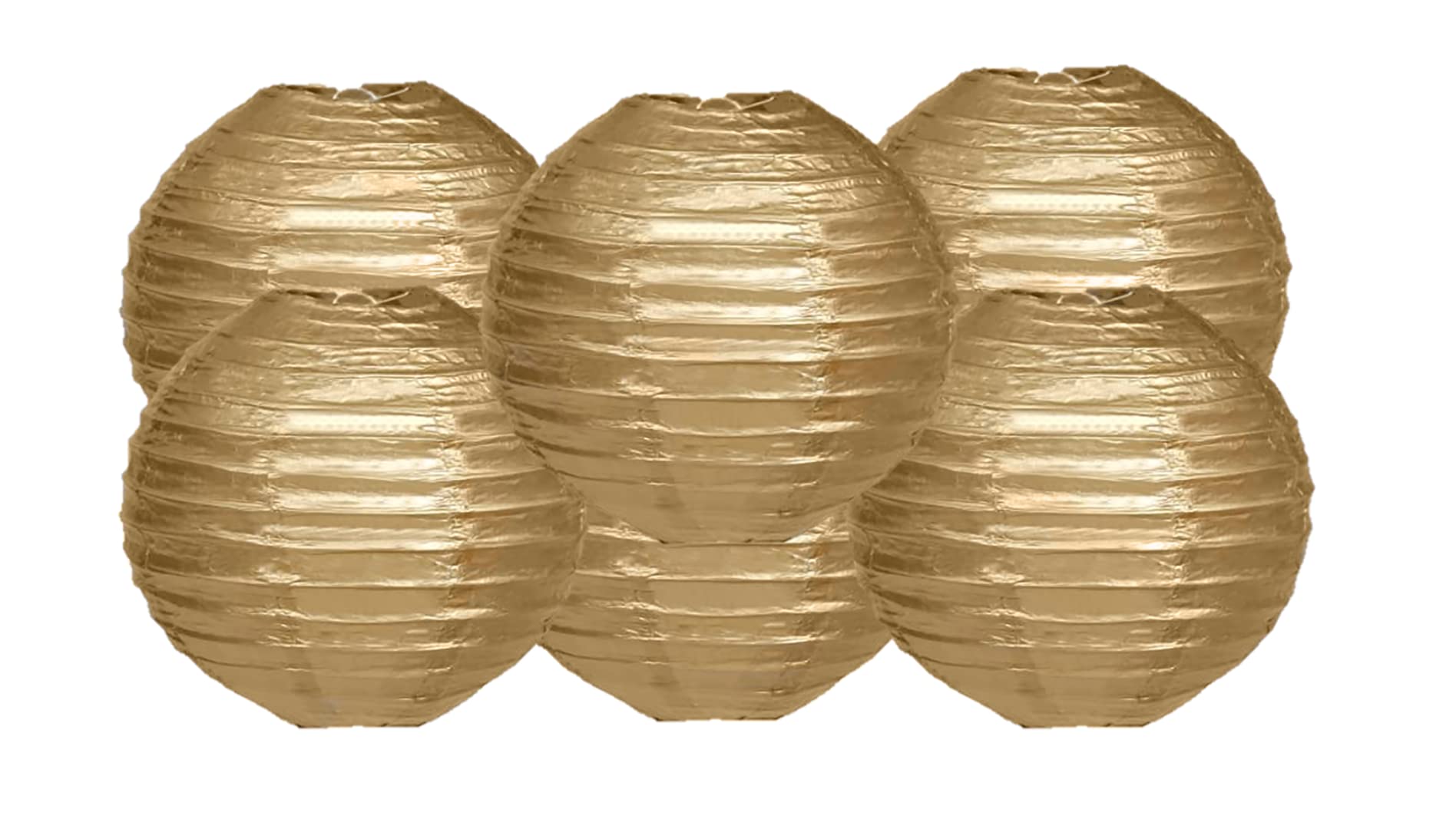 Paper Lanterns Mix Color Packs of 6 Round Paper Lanterns Lampshade (All Ivory/Cream, 12" (30 Cm)) — view 28