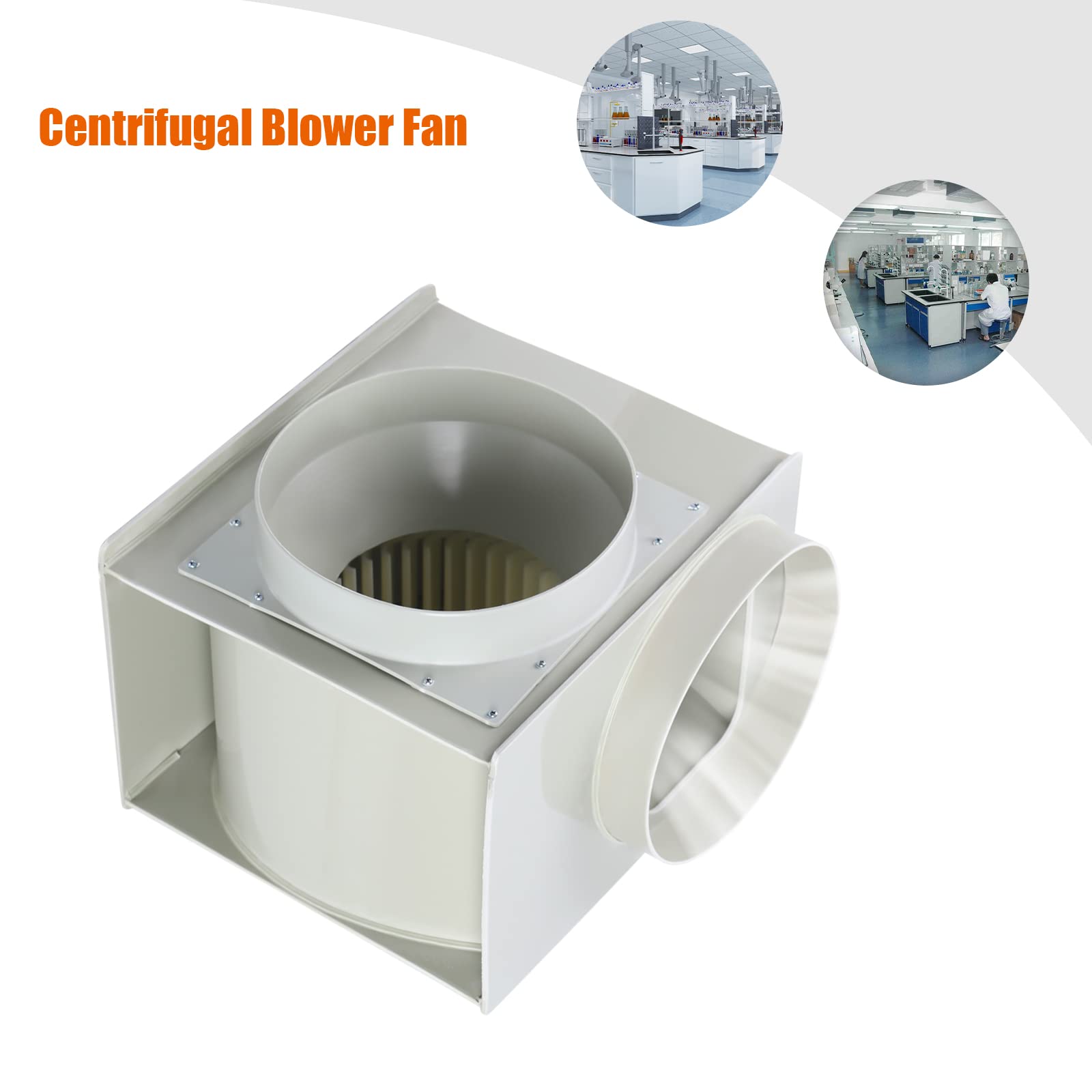 GEYOPMID Fan Blower, 300W PP250 Centrifugal Fan 250 mm Exhaust Port Diameter Laboratory Small Blower Fan for Laboratory Fume Hoods Ventilated Medicine Cabinets and Medicine Cabinets