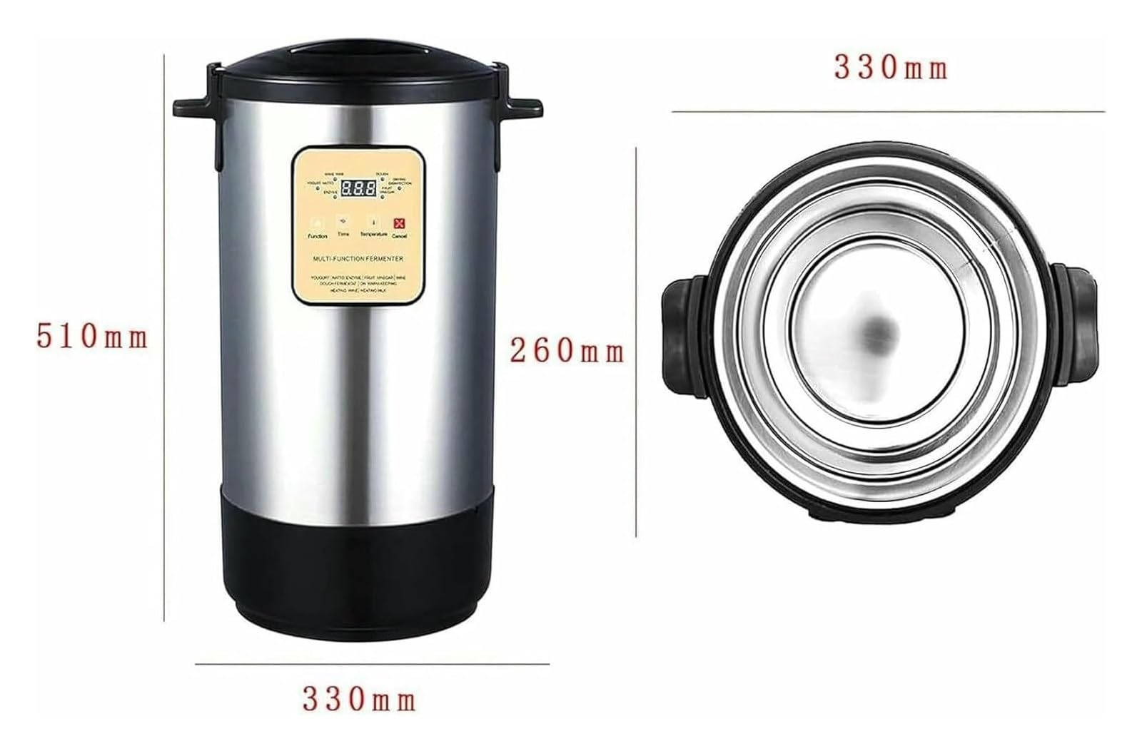 Macchina for la fermentazione commerciale in acciaio inossidabile da 12 litri - Macchina for yogurt intelligente for la produzione di aglio, natto, aceto, vino di riso ed enzimi
