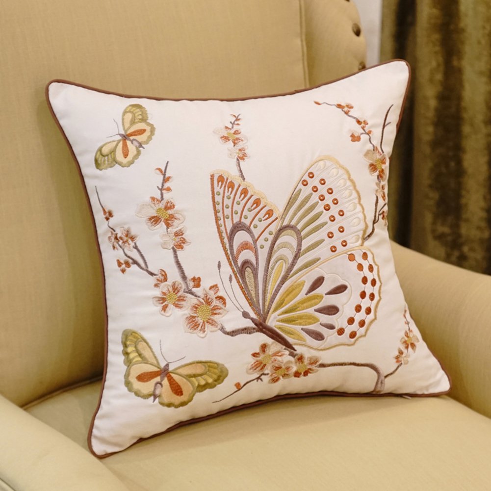 Coussin broderie haut de gamme 45x45cm en coton PP de style moderne VersionB