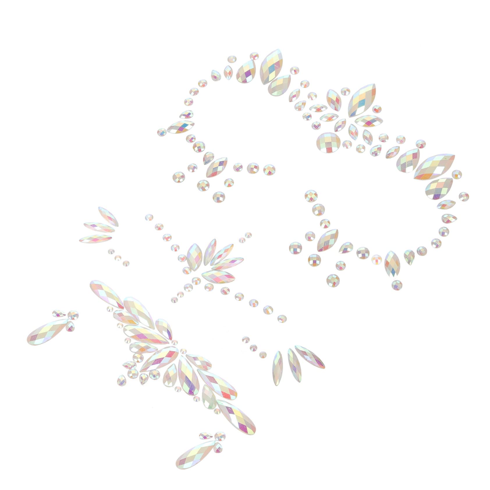 FRCOLOR 15blätter Glow in The Dark Face Gems Tattoos Rhinestone Stickers Für Halloween Festivals Und Partys Temporäre Gesichtstätowierungen Für Erwachsene