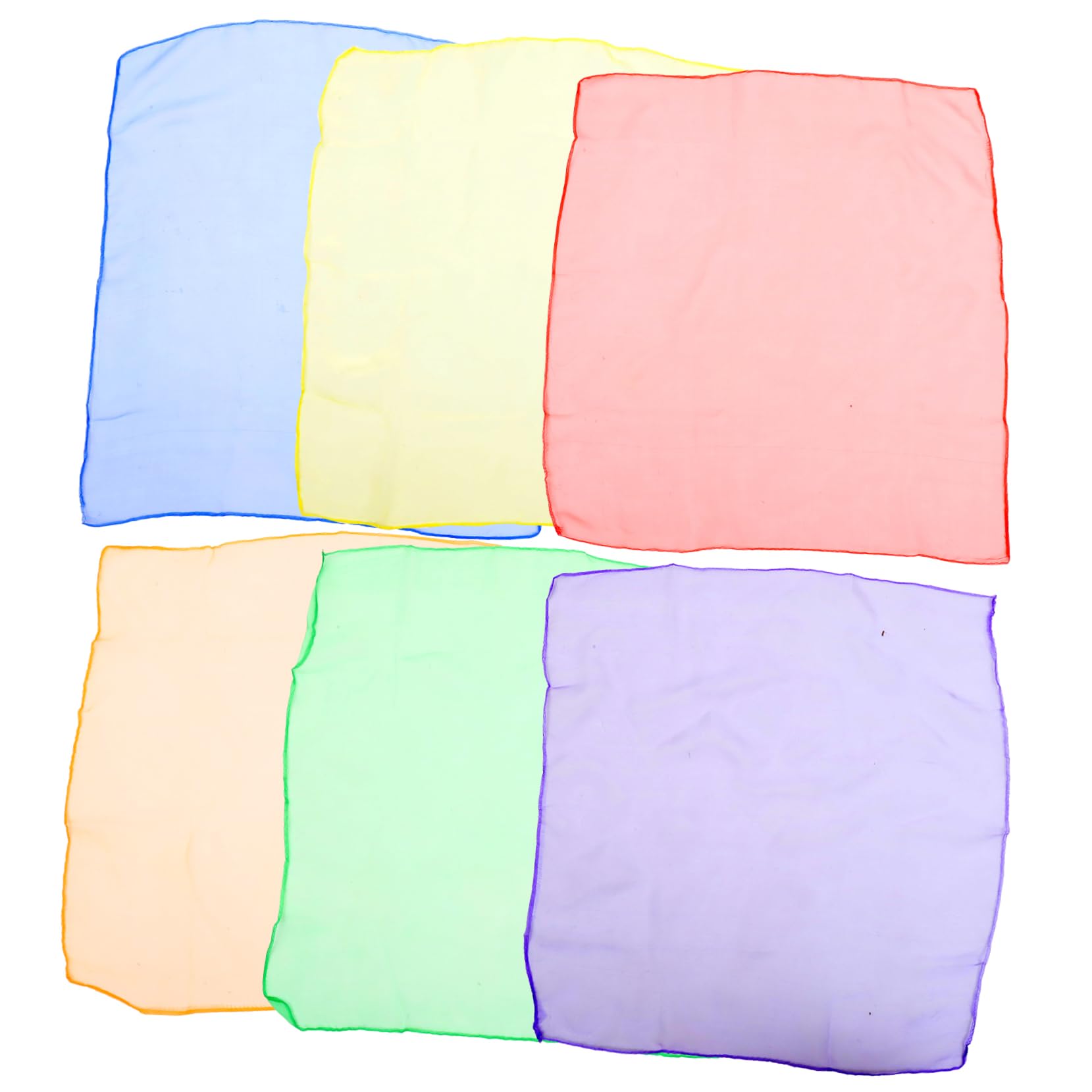 Holibanna 12pcs Colorful Dance Scarves for Stage Performance Soft Square Play Scarves for Music and Movement Activities
