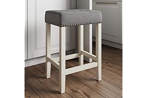 Nathan James Hylie Nailhead Wood Pub-Height Kitchen Counter Bar Stool